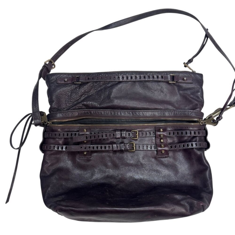 EUC Joelle Hawkens by Treesje Leather Crossbody / Shoulder Bag – Dark Plum
